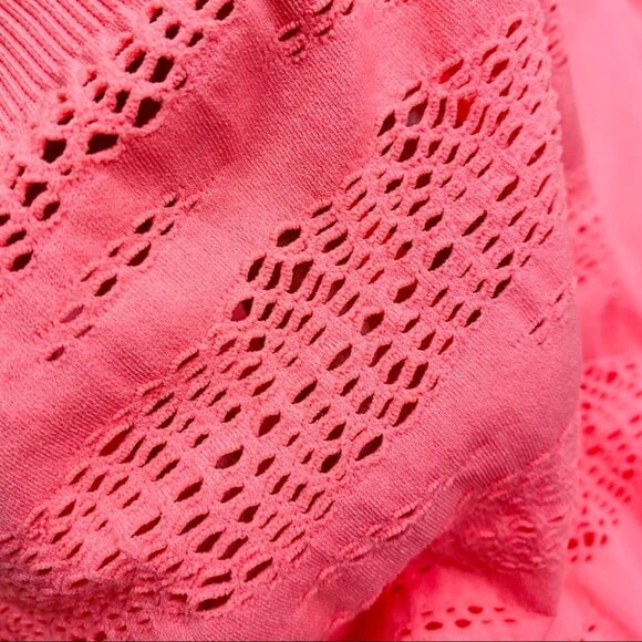 Ocean Club Neon Orange Swim Cover Up Eyelet Dress - Picture 5 of 10